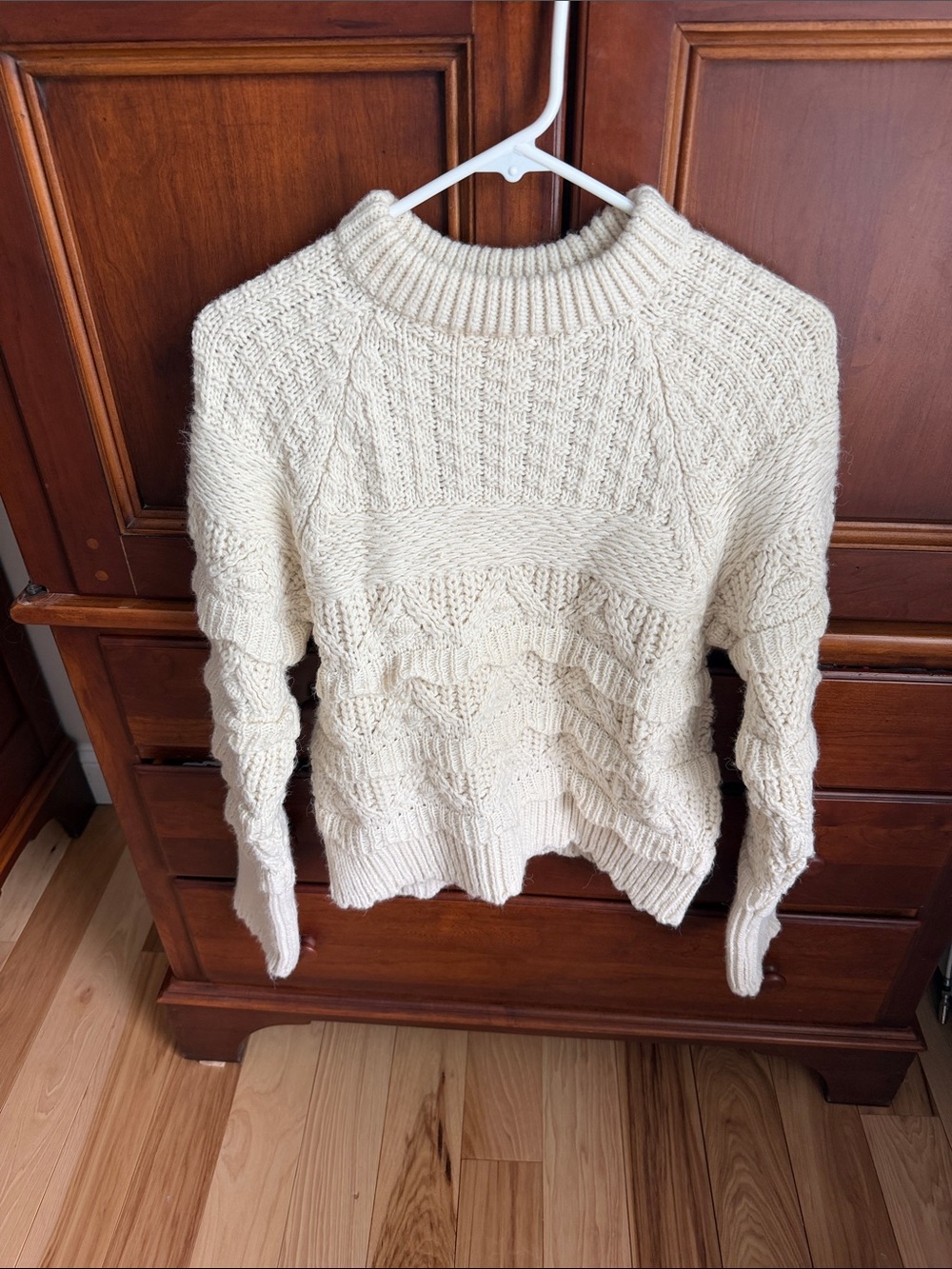 H&M Cream Cable Knit Crewneck Sweater